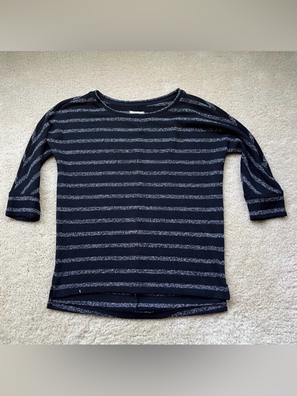 Lou & Grey Women’s Black White Striped Pullover Sweater - Size XS - EUC